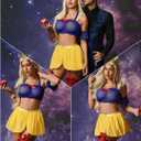 Avidlove Lingerie Set for Women Sexy Cosplay Lingerie Roleplay Costumes Mini Skirt Set with Garter Belt (5pack) (XL)