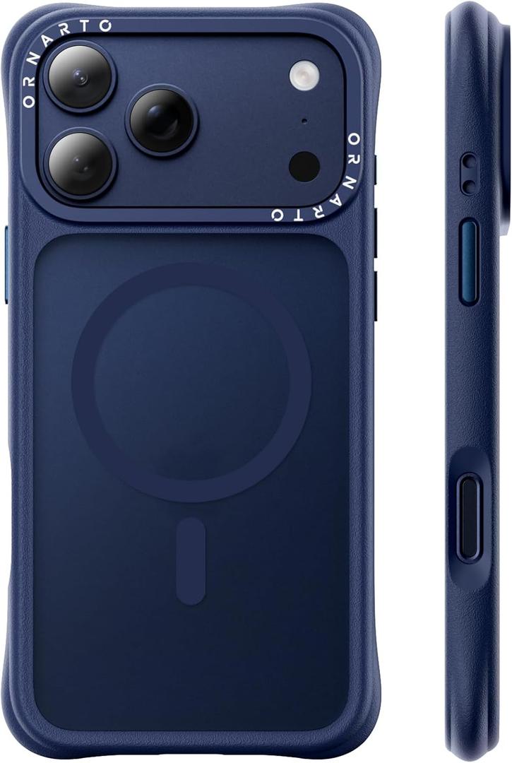 ORNARTO Magnetic for iPhone 17 Pro Max Case, 7X Military-Grade Drop Protection, Compatible with MagSafe, Slim Shockproof Translucent Matte Phone Case for iPhone 17 Pro Max 6.9", Dark Blue
