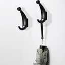 2 x 2 Pack Bathroom Towel Hooks, Screw in Metal Robe & Coat Hooks for Wall(Matte Black)