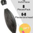 Salt and Pepper Braiding Hair 12 Inch Pre Stretched Hair Short Straight Crochet Braids Yaki Texture Synthetic Fiber 8 Packs (Salt and Pepper)