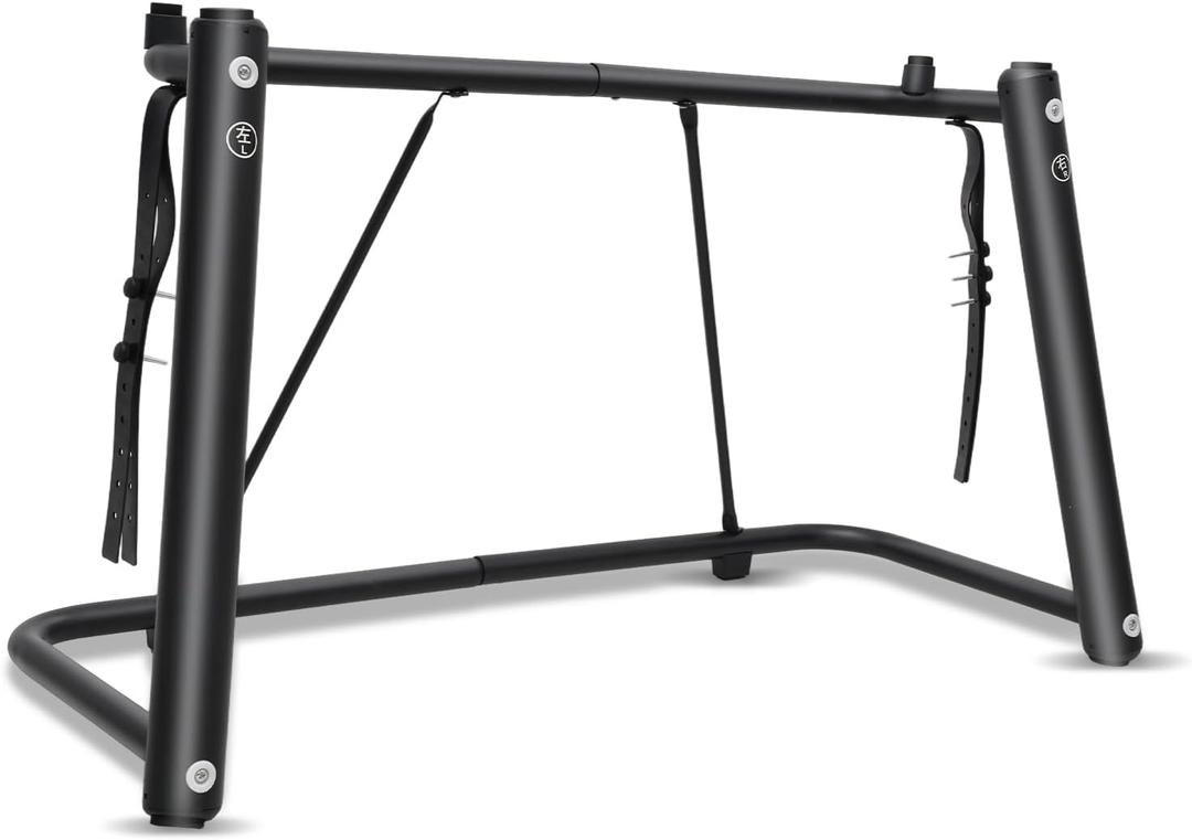Piano Keyboard Stand - Keyboard Stand with Locking Straps for Kids and Adults - Elegant U Style Heavy-Duty Keyboard Stand - Ideal for 61-88 Key Digital Piano - Durable & Sturdy - Easy to Assemble(Black)