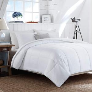 HOMBYS Lightweight Cooling Comforter Twin Size,100% Viscose Derived from Bamboo Shell Down Alternative Duvet Insert,White Soft All Season Comforter for Hot Sleepers,8 Corner Tabs