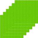 BOROLA Classic Large-Sized Bricks Baseplates 10" x 10", Multi-Color Building Brick Base Plate Compatible with Most Major Brands Perfect for Creative Play (6PCS,Light Green)