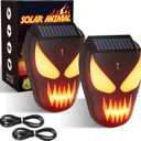 Solar Nocturnal Animal Repeller with Flickering Flame, Waterproof Solar Racoon Repellent Outdoor Coyote Deterrent for Fox, Raccoon, Skunk, Deer - Predator Light for Chicken Coop, Garden (2Pack-Black)