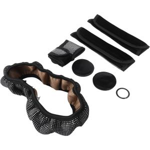 Rhinestone Steering Wheel Cover Set Gear Shift Dust Cover And Seat Belt Protectors For Stylish Vehicles(white)