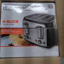 BLACK+DECKER 4-Slice Toaster, Extra Wide Slots, 7 Shade Settings, 1400 Watts, Frozen and Bagel Buttons, Toast Shade Selector, Extra Lift