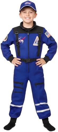 Nuehoryu Kids Astronaut Costume NASA Space Outfit for Boys Girls Halloween Dress up L
