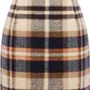 IDEALSANXUN Womens High Waist Plaid Skirt Bodycon Pencil Wool Mini Skirts