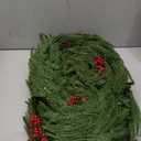 9FT Prelit Christmas Garland, Realistic Green Norfolk Pine Garland with Lights Battery Operated for Mantle Stairs Railing Fireplace Table Indoor Xmas Decor