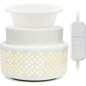 VICTORIA AROMA Cearmic Wax Melt Warmer with Timer - Candle Melter with Silicone Liner Electric Wax Warmer for Scented Wax, Fragrance Oil Burner for Home, Office, Bedroom Decor, and Gifts