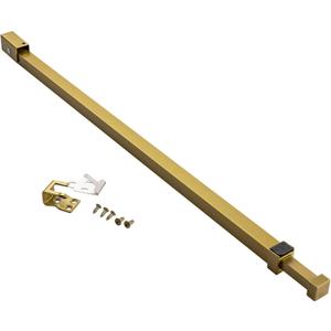 Ideal Security Sliding Door Security Bar with Childproof Lock, Adjustable, for Patio Doors and Sliding Glass Doors, Metallic Gold (25.75-47.5 Inches)