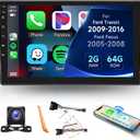 2G+64G for Ford Transit 2009-2016/Ford Focus 2005-2008 Car Radio Wireless Carplay/Android Auto,Android Car Stereo 9 Inch Touch Screen GPS Navigation WiFi Bluetooth FM/RDS Mirror Link SWC Backup Camera