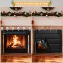 Fireplace Cover, Indoor Fireplace Blanket with Hook & Loop Tapes, Fireplace Draft Cover Stops Heat Loss, Fire Place Draft Stopper Cold Air Blocker Save Energy 39"x32" Black