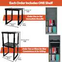 Piffny Locker Organizer Shelf Adjustable Width and Height, Ideal Locker for School, Office, and Gym Lockers (Black 2 Pack), PLKSLF01