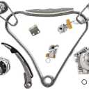 Timing Chain Kit and Water Oil Pump 3.5L Fit for G35 2003-2007 for 350Z 2003-2006 for M35 2006-2008 for Murano 2003-2007 for Maxima 2002-2003 Car Engine Component 13028-JK00A 21010-AL528A