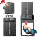 Automatic Chicken Coop Door with Light Sensor & Timer Control - Multi-Mode Chicken Door Opener with Solar Charging
