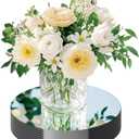 20 Pack Round Mirror Centerpieces for Tables, No Glass AcrylicCircle Mirror Table Centerpieces Mirror Tray Candle Plates for Wedding Table DecorationChristmas Home Decor (10inch)