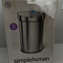 simplehuman 45 Liter / 12 Gallon Semi-Round Automatic Sensor Trash Can, Brushed Stainless Steel