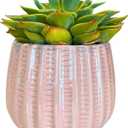 Admired by Nature 4" Ceramic Flower Planter Pot Decorative Planter for Indoor Plant Succulent Home Dcor, Lightweight, Light Pink