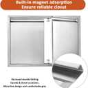JIE JIN BBQ Access Door 35" W X 24" H Outdoor Kitchen Doors Double Doors Thickened 304 Stainless Steel Outdoor Kitchen Accessories Door for Indoor/Outdoor Kitchen Outdoor Cabinet BBQ Island