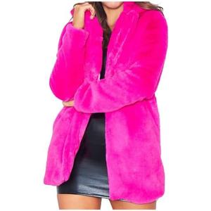 TOPONSKY Womens Winter Warm Lapel Faux Fur With Inner Lining & Buttons Coats Small Ce Rose