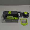 Veggie slicer 16 pieces vegetable slicer, veggie chopper, food chopper, onion cutter, hand operated multi functional, 16-Piece Multifunctional Veggie Slicer Set- (GREEN) new