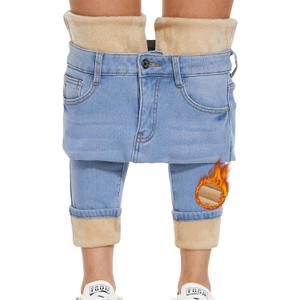 Women's Fleece Lined Jeans Thicken High Waisted Skinny Stretch Jeans for Women Winter Warm Flannel Lined Butt Lift Jeans (10, Blue)