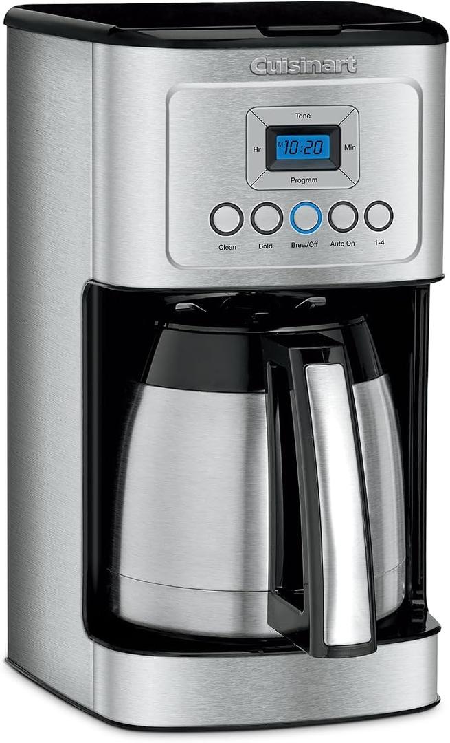 Cuisinart DCC-3400 12-Cup Programmable Thermal Coffeemaker, Stainless Steel
Everyday coffee machine with 24-hour programmability, 1-4 cup setting, strength options & brew pause, DCC-3400NAS