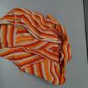 Verdusa Women's Colorblock Striped Crop Halter Top Tie Backless V Neck Going Out Tops (Large, Orange Red)