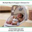 Ingenuity InLighten Baby Swing, 3-in-1 Bounce, Sway & Stationary Seat, Bluetooth Music, Light-Up Canopy, Remote Control, Vibrations, 5-Point Harness, Pebble Shore