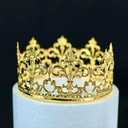 Vintage Princess Crown Cake Topper Decoration For Weddings Cake Decorations (Gold 1)