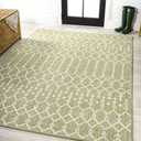 JONATHAN Y Moroccan Geometric Indoor Outdoor Area Rug 4X6 Light Green/Cream, Ourika Textured Weave for Backyard, Patio, Porch, Easy-Cleaning, High Traffic, Pet-Friendly, Non-Shedding (SMB108N-4), 3'11" x 6'
