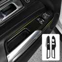 Car Window Lift Switch Panel Sticker ABS Carbon Fiber Decal Interior Trim Cover for Ford Mustang 2015-2026 / Shelby GT350 2015-2020 / GT500 2020-2022 Accessories (Style A)