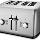 KitchenAid 4-Slice Toaster with Manual High-Lift Lever - KMT4115, Contour Silver