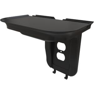 suptek Large Wall Outlet Shelf,Home Wall Shelf Organizer for Outlets,Perfect for Bathroom Kitchen,Bedrooms,Ideal for Cell Phone Speaker up to 20lbs,with Cable Management and Detachable Hooks (S3XLB) (Black)