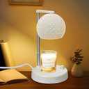 Candle Warmer Lamp with Timer, Candle Warmer Lamp Adjustable Height with 2 Bulbs, Dimmable Electric Candle Warming Lamp for Scented Jar Candles, Home Decor, White