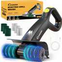 Saker Electric Grill Brush for Outdoor Grill, Bristle-Free Automatic Grill Cleaning Brush with 450 RPM & LED Light, Grill Rescue BBQ Brush Set with 3 Interchangeable Heads (Stainless Steel Roller Brush)