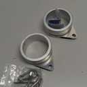 Anovo Flag Pole Rings, Aluminum Alloy Flag Pole Clips Swivels 360 Rotating Anti Wrap Mounting Ring with Carabiner, Flag Pole Kit Parts (:2 Inch -Pack of 2(Silver))