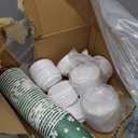 100 Set St. Patricks Day Disposable Coffee Cups with Lids, 12oz Green Lucky Shamrock Paper Cups, St Patricks Cups for Hot Chocolate Cold Drinks Irish Holiday Saint Patrick Party Supplies Decorations