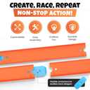 Replacement Track Set Building Pieces for Hot Wheels Toy Cars 36-Piece Straight Track Set, Connectors Included, 15 Feet of Track