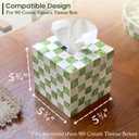 CHI AN HOME 5.7" Square Tissue Box Cover, Handmade Checkered Cube Tissue Box Cover with Capiz Shells, Decorative Tissue Holder for Living Room, Bathroom, Bedroom or Office (Pistachio Green)