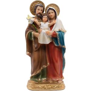Holy Family Indoor Statue | Features Mary and Joseph Holding Child Jesus | Classic Christian Home Décor | Great Catholic Gift for Weddings and Housewarming 8"