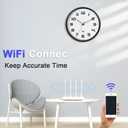 OCEST 12Inch WiFi Wall Clock with Auto Sync Time & DST, Easy to Read, Large Digital Display, Silent Battery Operated Wall Clock for Living Room Bedroom School Office Kitchen