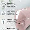 Tumaz Yoga Bolster Set - Rectangular Bolster Pillow for Restorative Yoga, Soft Meditation Pillow with Carry Handle and 8-Feet Strap, Machine Washable Cover