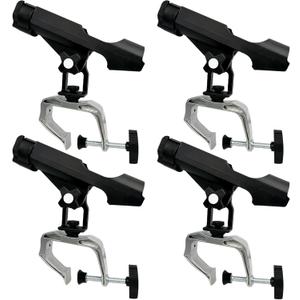 Fishing Boat Rods Holder with Large Clamp Opening 360 Degree Adjustable Fishing Rod Racks Folding Holder (RH20-4Pack)