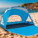 Beach Tent, Portable Sun Shelter for 2/3/4/6-8 Person with UPF 50+ UV Protection, Easy Setup Waterproof Beach Shade Canopy Cabana for Family Outdoor and Picnics, Fishing with Carrying Bag (Blue)