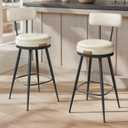 VASAGLE Bar Stools Set of 2, Swivel Counter Height with Back, 25.6-Inch