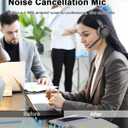 Wireless Headset with Microphone, Bluetooth Headset with Mic, Noise Cancelling Computer Headset, USB Dongle & Charging Base, Mute, for Work/Office/PC/Laptop/Call Center/Zoom/Teams, Black