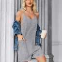 Ekouaer Womens Summer Casual Sleeveless Rompers Loose Spaghetti Strap Shorts Overalls Outfits 2025 Jumpsuits With Pockets (Gray, L)