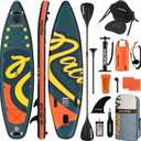 NACATIN Inflatable Stand Up Paddle Board with Kayak Seat,10'6"Upgrade Version Blow Up Paddle Boards for Adults with Premium SUP Accessories&Backpack,Adjustable Paddle,Camera Mount,Fins,Hand Pump